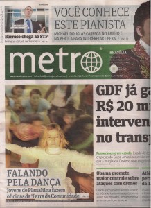 Farra da Comunidade no Jornal Metro de Brasilia 